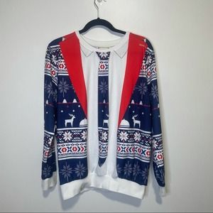 Arvilhill Ugly Christmas Patterned Pullover Large